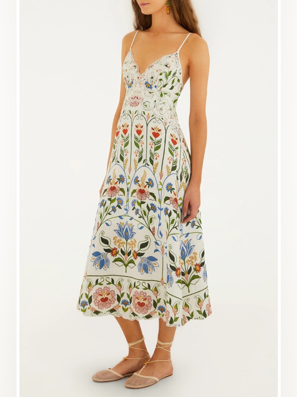 Farm Rio Stitched Garden Midi Dress❤️ NWT Size S Small - Picture 2 of 4